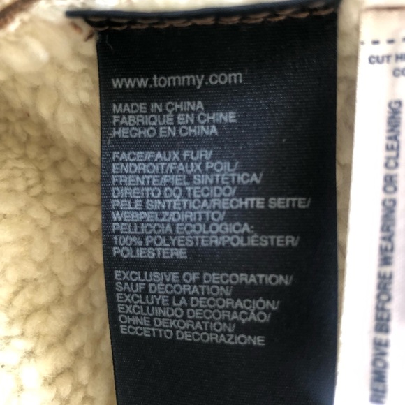 Tommy Hilfiger Boho Brown Faux Suede Vest with Faux Shearling Collar Medium - Picture 10 of 10